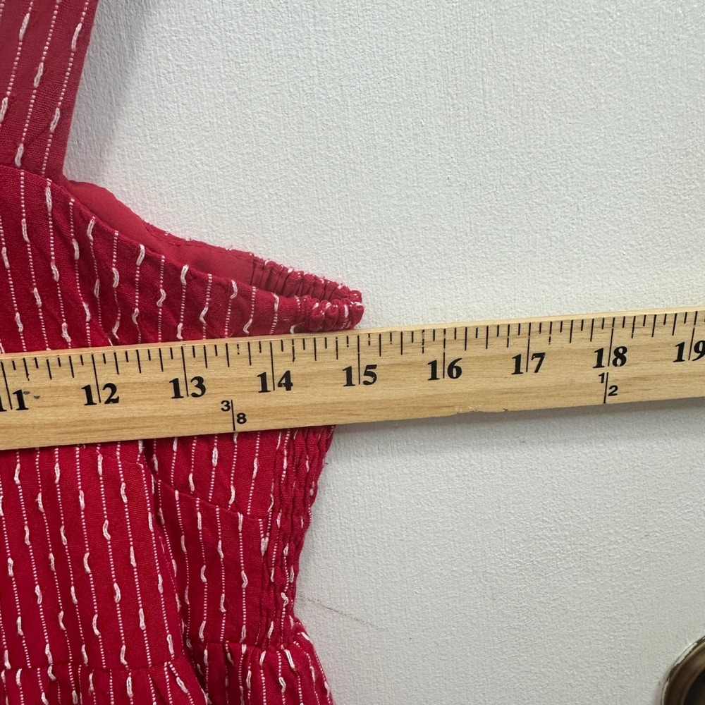 Pomander Place Tuckernuck Geneva Textured Smocked Maxi Dress Red S Boho Coastal - Picture 7 of 10